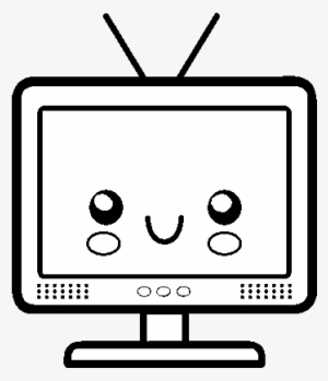 Television With Antenna Coloring Page - Dibujo De La Television