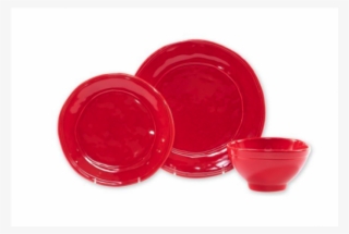 Fresh Red 3 Piece Place Setting By Belleandjune - Bowl