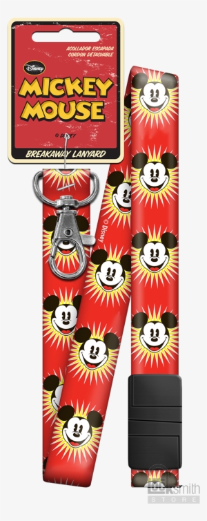 Dsl7 Mickey Mouse Red Starburst Breakaway Lanyard ***