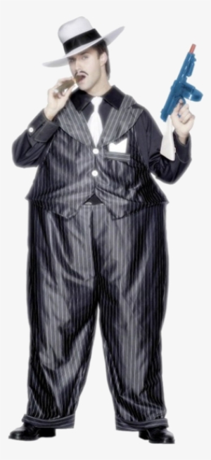 Adult Fat Gangster Costume - 1920s Fancy Dress Mens