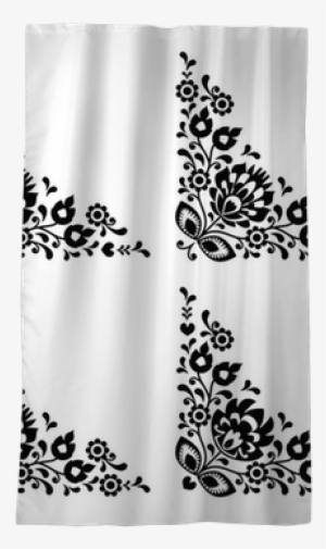 Corner Border Polish Folk Embroidery Pattern - Kuchnia Polska. Tradycyjna, Domowa, Świąteczna