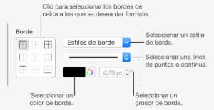 Controles Para Aplicar Un Estilo A Los Bordes De Celda - Apple Border In Color