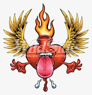 Heart With Tongue & Wings - Illustration