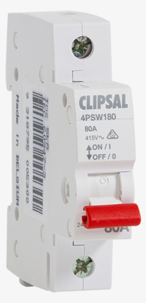 4psw180 Isolator Switch, 1 Pole, 1 Module, 80 A - Din Rail On Off Switch