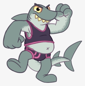 Chubby Shark Man Without Pants - Shark Man Cartoon