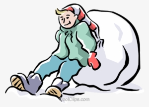 Child Playing In Snow Royalty Free Vector Clip Art