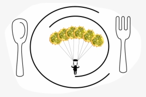 Food Design Vector Parachute Silhouette Fruit - Food