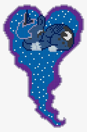 Mlp Princess Luna Heart Perler Bead Pattern By Indidolph - Mlp Heart Pixel Art Grid