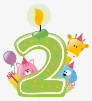 Numero 2 Png Cumpleaños - Happy 2nd Birthday Template