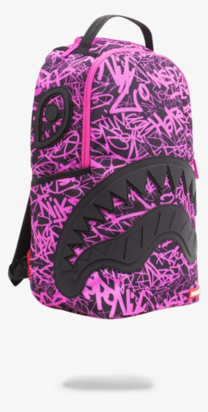 Purple Glitter Mini Backpack - Pink Scribble Shark Sprayground