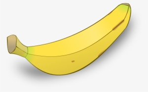 A Single Banana With It's Peel Unopened - Banana Fruit Clip Art
