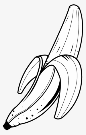 Peeled Banana - Peeling A Banana Clipart Black And White
