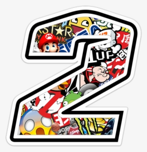 Car & Motorbike Stickers - Numero 2 Sticker Bomb