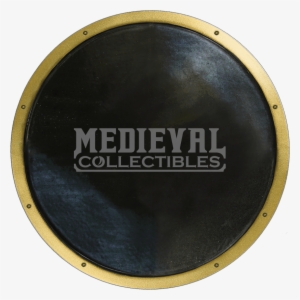 Black And Gold Ready For Battle Round Larp Shield - Shoulder Cape Or Shoulder Cloak