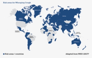 Disease Risk Map - Countries Affected By Whooping Cough