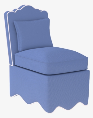 Upholstered Scallop Slipper Chair - Club Chair