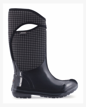 Bogs Plimsoll Houndstooth Tall Black Houndstooth - Bogs Plimsoll Houndstooth Boot