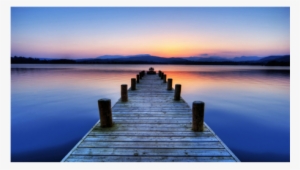 Nature Background - Lake And Dock Landscape Photo Still Water Photography
