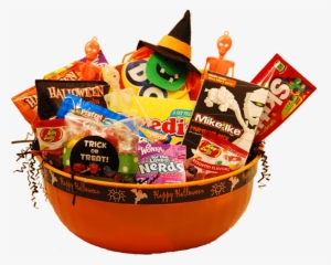 Happy Haunting Halloween Gift Basket - Halloween Candy Basket Png