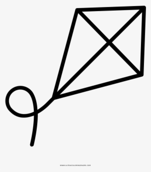 Kite Coloring Page - Diamond Shape Objects Clipart