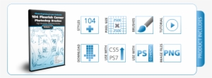 104 Flourish Corner Photoshop Brushes - Adobe Photoshop