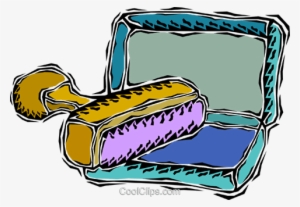 Rubber Stamp And Ink Pad Royalty Free Vector Clip Art - Stamp Pad Cartoon