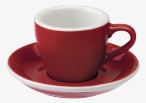 Egg 80 Ml Espresso Cup And Saucer - Loveramics Egg Espresso Cup - Red