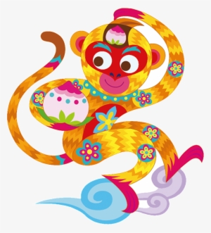 Este Gráficos Es Mono De Dibujos Animados La Nube De - Png 猴子