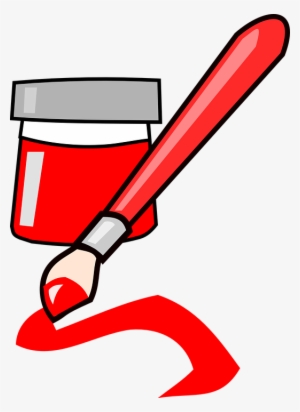 Black And White Clipart Picture Of Paint Brush - Paint Red Clipart Free