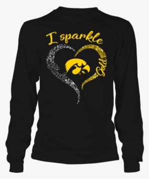 I Sparkle Gold Half Heart Iowa Hawkeyes Shirt - Ole Miss Baby Shark