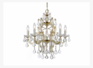 Absolutely Design Gold And Crystal Chandelier - Crystorama Lighting Group 4335-cl-saq Maria Theresa