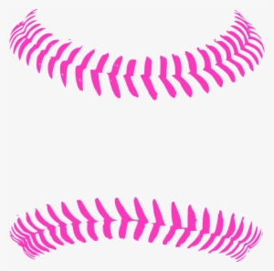 Bright Pink Baseball Stitching Clip Art - Customize Softball Round Car Magnet