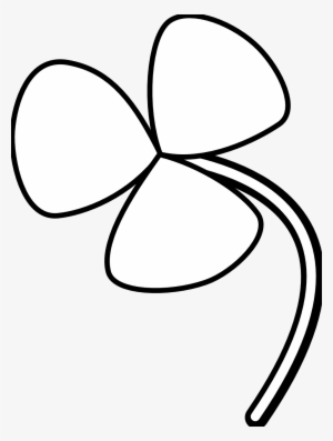 Saint Pattys Three Leaves Clover Black White Line Flower - Butterfly