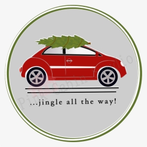 It's - Car With Christmas Tree Png