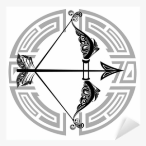 Zodiac Wheel With Sign Of Sagittarius Sticker • Pixers® - Claddagh High Point