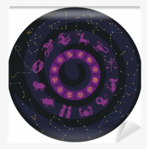 Zodiac Wheel With Constellations Wall Mural • Pixers® - Zodiac