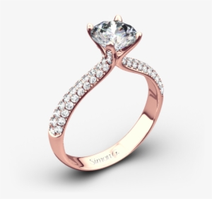 Tr431 Caviar Diamond Engagement Ring
