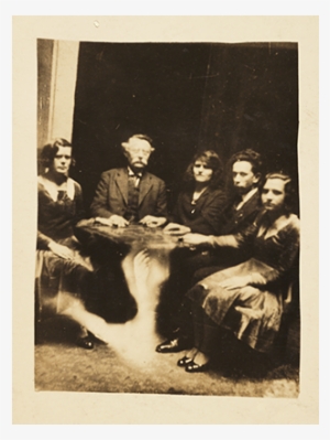 Black And White Photograph Of 2 Men And 3 Women Around