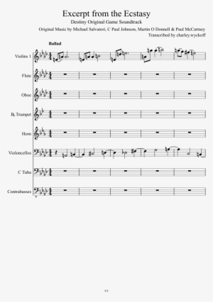 Excerpt From The Ecstasy Sheet Music Composed By Original - Halloween Sheet Music String