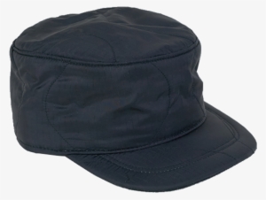 Quilted Military Hat In Black Nylon - Baseball Cap