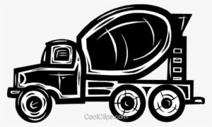 Cement Truck Royalty Free Vector Clip Art Illustration - Concrete Mixer