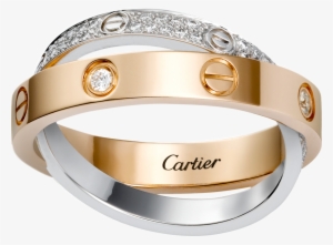 Love Ring, Diamond-pavedpink Gold, White Gold, Diamonds - Cartier Rings With Diamonds