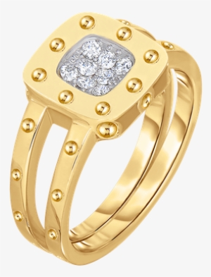 Roberto Coin Gold Diamond Ring - Roberto Coin Pois Moi Two Tone Gold Diamond Ring