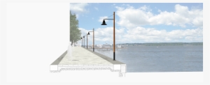 Single Arm Version Along Promenade - Pedestrian Pole Design Waterfront