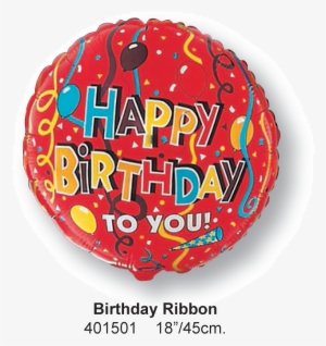 Birthday Ribbon - Birthday Ribbon Foil Mylar Balloon | 18" | Unpackaged
