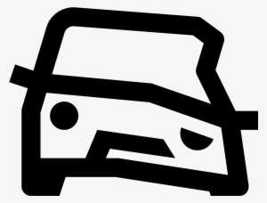 It's A Logo Of A Crashed Car Evident By One Side Of - Icon