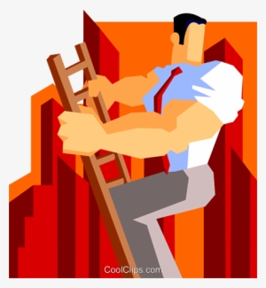 Man Climbing The Corporate Ladder Royalty Free Vector - Illustration