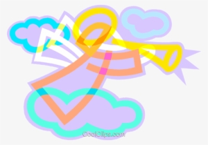 Angel Blowing A Trumpet Royalty Free Vector Clip Art - Illustration