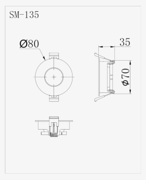 Anti-glare Fixed Downlight - Diagram