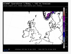 A Computer Forecast Model Graphic Indicating Where - Map Of Europe
